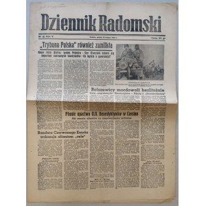Dziennik Radomski, R.1944 nr 40 - naciski aliantów na rząd emigracyjny