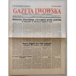 Gazeta Lwowska nr 157, 8.7.1943 śmierć Gen. Sikorskiego [Katyń 10]