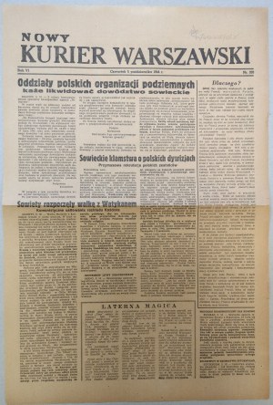 Nowy Kurier Warszawski 1944 nr 233 z 5.10 /Powstanie Warszawskie, Żoliborz/