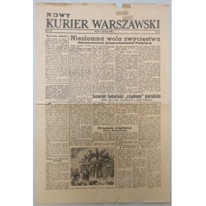 Nowy Kurier Warszawski 1945 nr 2 z 3.01 - mowa Hitlera / Powstanie Warszawskie/
