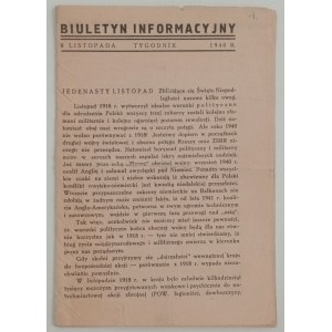 Biuletyn Informacyjny 8.11.1940 - Getto, Żydzi /SZP, ZWZ, AK/