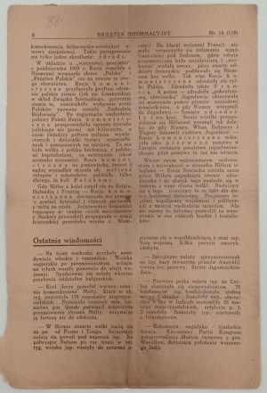 Biuletyn Informacyjny r.1942 nr 14 - o propagandzie komunistycznej /SZP, ZWZ, AK/