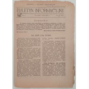 Biuletyn Informacyjny 1943 nr 26 - tragedia wołyńska /SZP, ZWZ, AK/
