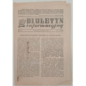 Biuletyn Informacyjny R.1944 nr 17- Wołyń, Getto, Żydzi /SZP, ZWZ, AK/