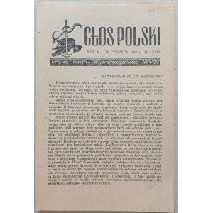 Głos Polski. R.1943 nr 12 /Grupa „Pobudka” ONR, AK/ Wołyń