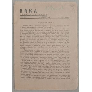 Orka „Prawda Zwycięży” R. 1944 nr 12/1  /Związek Pracy Ludowej „Orka”/