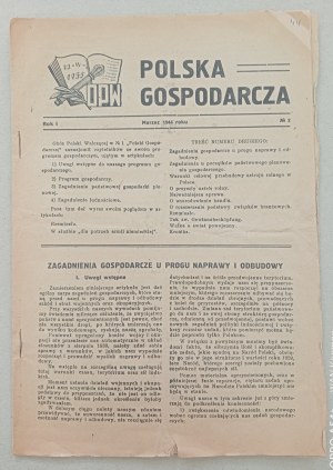 Polska Gospodarcza. R.1944 n 2 - ustrój rolny /Obóz Polski Walczącej/