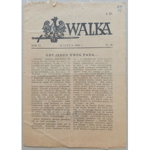 WALKA R.1944 nr 26 - manifest RJN /Stronnictwo Narodowe, ONR, NSZ/