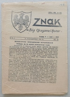 ZNAK. R. 1941 nr 38 /Konfederacja Narodu/