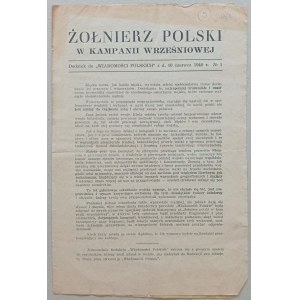 Żołnierz Polski w Kampanii Wrześniowej. R.1940 nr 1 /ZWZ/