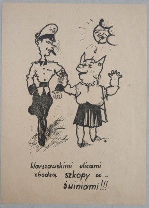 Warszawskimi ulicami chodzą szkopy ze... świniami!!! [ulotka]
