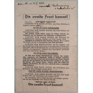 Die zweite Front kommt! 1943 [ulotka sowiecka]