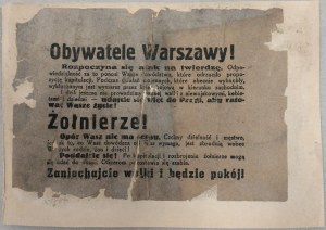 Obywatele Warszawy! Rozpoczyna się atak na twierdzę, 1939 [niemiecka]