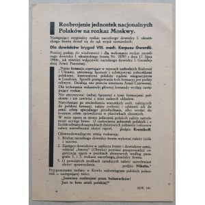 Rozbrojenie jednostek nacjonalnych Polaków na rozkaz Moskwy[niemiecka]