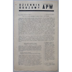 Dziennik Obozowy APW R.1945 nr 79 /porwanie przywódców AK - Proces Szesnastu/