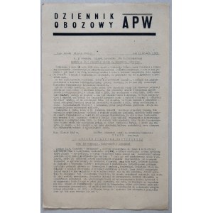 Dziennik Obozowy APW R.1945 nr 107 /terror w Polsce, Ravensbrück/