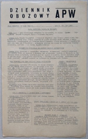 Dziennik Obozowy APW R.1945 nr 110 /Bór-Komorowski u Arciszewskiego/