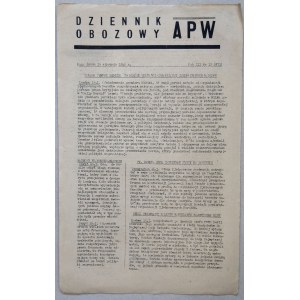 Dziennik Obozowy APW R.1946 nr 13 /wstrzymanie imigracji żydowskiej do Palestyny/