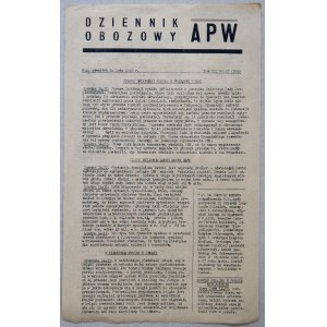 Dziennik Obozowy APW R.1946 nr 28 /Spis ludności w Polsce/