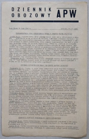 Dziennik Obozowy APW, 1946 nr 33