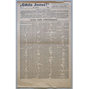 Gdzie jesteś? R.1946 nr 4 /PCK,poszukiwania zaginionych/