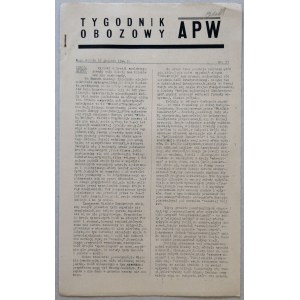 Tygodnik Obozowy APW, 1944 nr 37 /UNRRA/