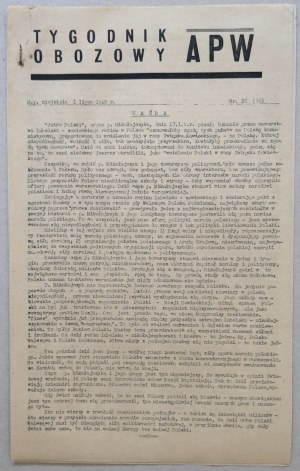 Tygodnik Obozowy APW, 1945 nr 26 /Tymczasowy Rząd Jedności Narodowej/