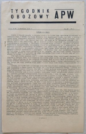 Tygodnik Obozowy APW, 1945 nr 35