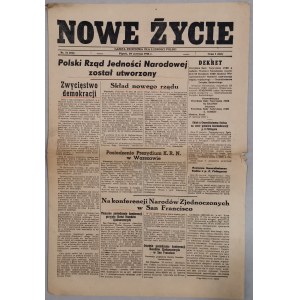 Nowe Życie,29 czerwca 1945 - utworzenie Rządu Jedności Narodowej