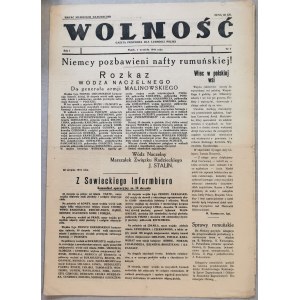 Wolność R.1. Nr 7, 1.09.1944 - Rola-Żymierski - wywiad
