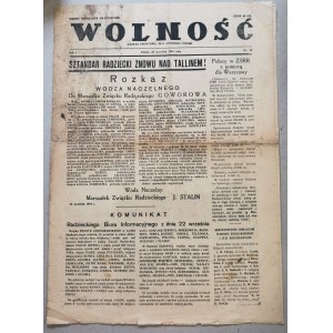 Wolność R.1. Nr 26, 23.09.1944 - pomoc dla Warszawy