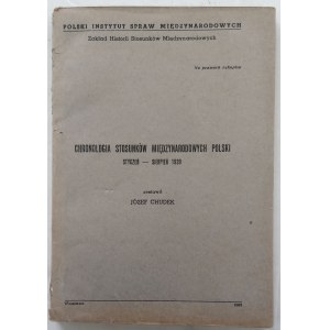 Chudek Józef, Chronologia stosunków międzynarodowych Polski, 1939.