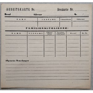 [Formularz z getta łódzkiego] Arbeitskarte/ karta pracy (2)