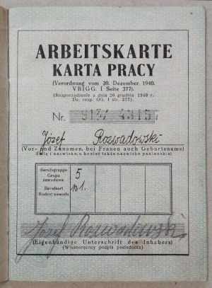 Karta pracy GG - Arbeitskarte Generalgouvernement 1944, Radom