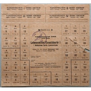 Karta Żywnościowa - Lebensmittel-Zusatzkarte I [1941]