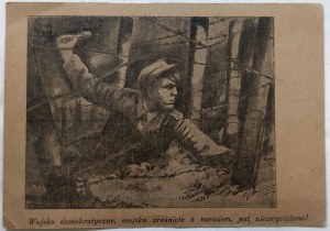 [Pocztówka] Wojsko demokratyczne, Poczta polowa, 1945