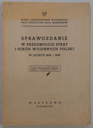 Sprawozdanie w przedmiocie strat i szkód wojennych Polski