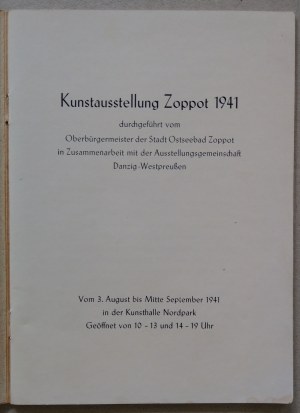 [Sopot] Kunstaustellung Zoppot 1941[ katalog wystawy]