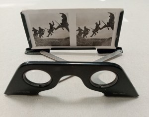 Der Kampf im Westen - 3 zdjęcia żołnierzy Wehrmachtu i okulary stereoskopowe.