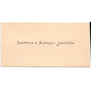 Jarocińska (geb. Kranas) Kazimiera aus Siedlce (gest.1961)