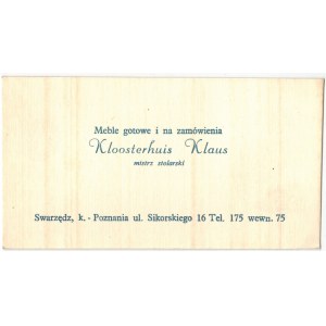 Kloosterhuis Klaus, mistrz stolarski, Swarzędz