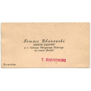 Zdanowski Tomasz, Gerichtsassessor, Żyrardów, geboren 1908. (Absolvent der Universität Warschau)