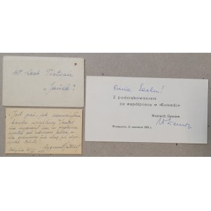 [dla L.Pietrasza] Wojciech Siemion i Zygmunt Hübner [autografy]