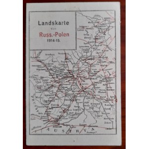Karte.Landskarte von Russ.-Polen 1914-15