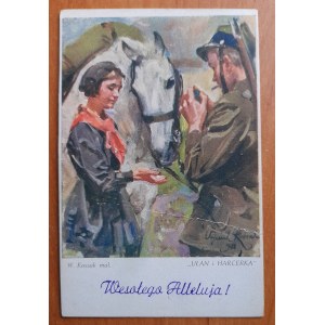 W. Kossak.Lancer and Girl Scout,Happy Hallelujah