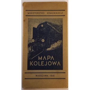 Mapa sieci kolejowej R.P., Wydanie I, Min. Kom., Warszawa 1946, egz. nr 2843, 90 x 80 cm,