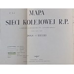 Mapa sieci kolejowej R.P., Wydanie I, Min. Kom., Warszawa 1946, egz. nr 2843, 90 x 80 cm,