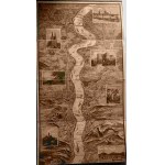 Panorama biegu rzeki Ren, od Koloni do Mainz. Leporello o wym. 190 x 27 cm,