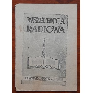 Wszechnica Radiowa.Zaświadczenie wydane na nazwisko Jan Starowicz