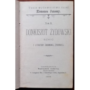 Junosza, Donkichot Żydowski. Szkic z literatury żargonowej żydowskiej